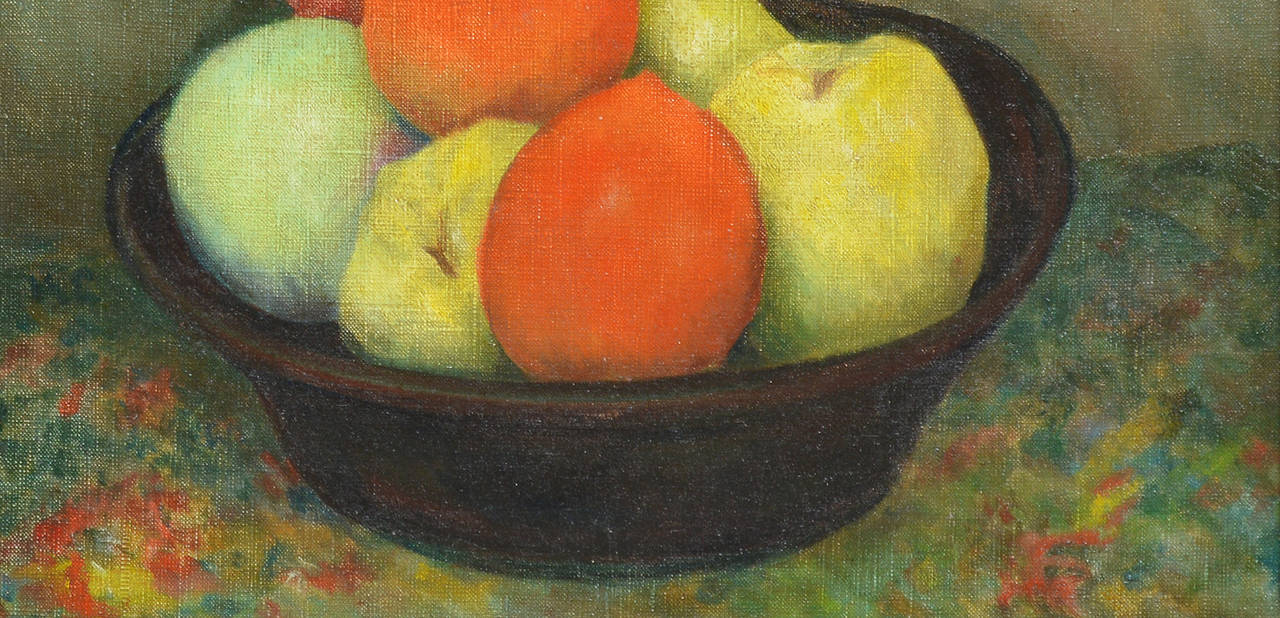 The Fruit Bowl - Black Still-Life Painting by Unknown