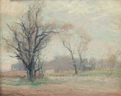 Antique Country Landscape in Late Fall