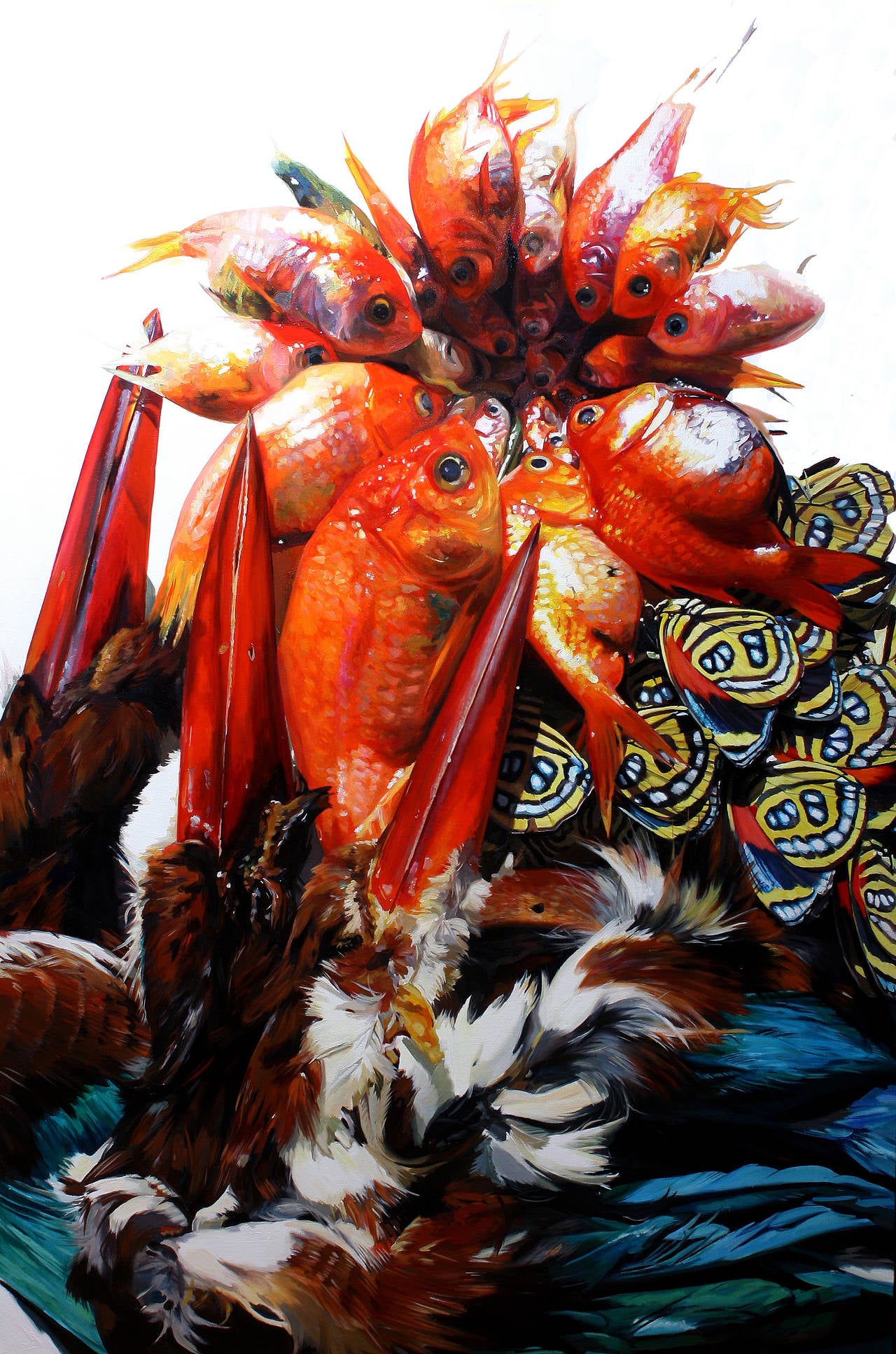 Augustina Droze Still-Life Painting - Arrangement with Goldfish