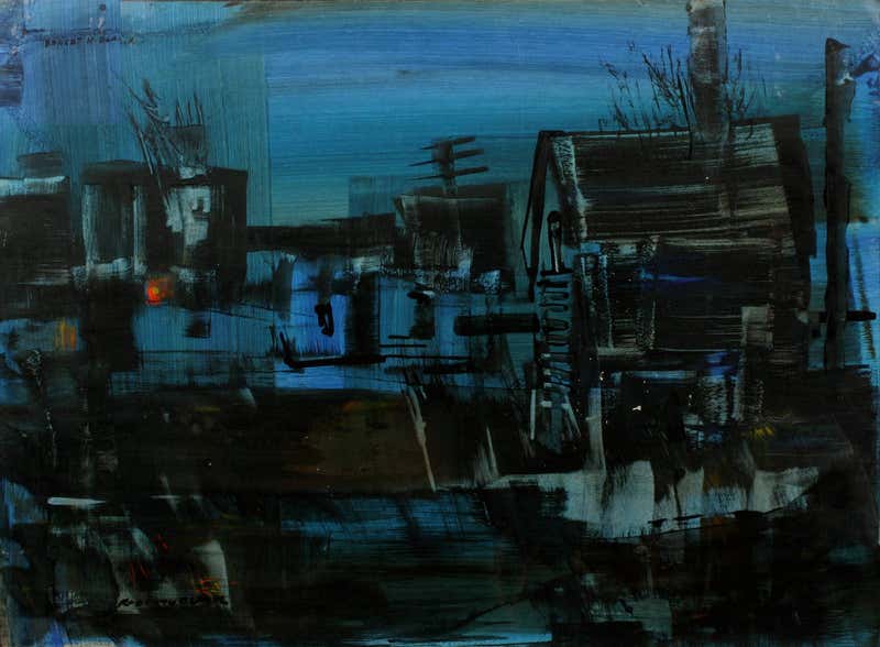 Robert Noel Blair - Minimalist Landscape Watercolor 1940's American ...