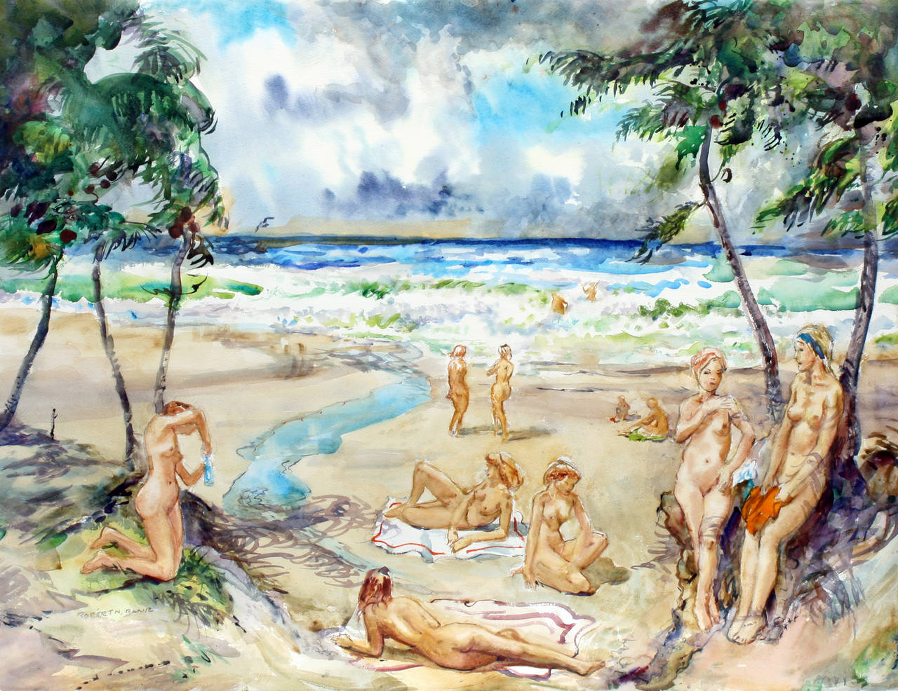 Robert Noel Blair Landscape Art - Nude Beach Virgin Islands