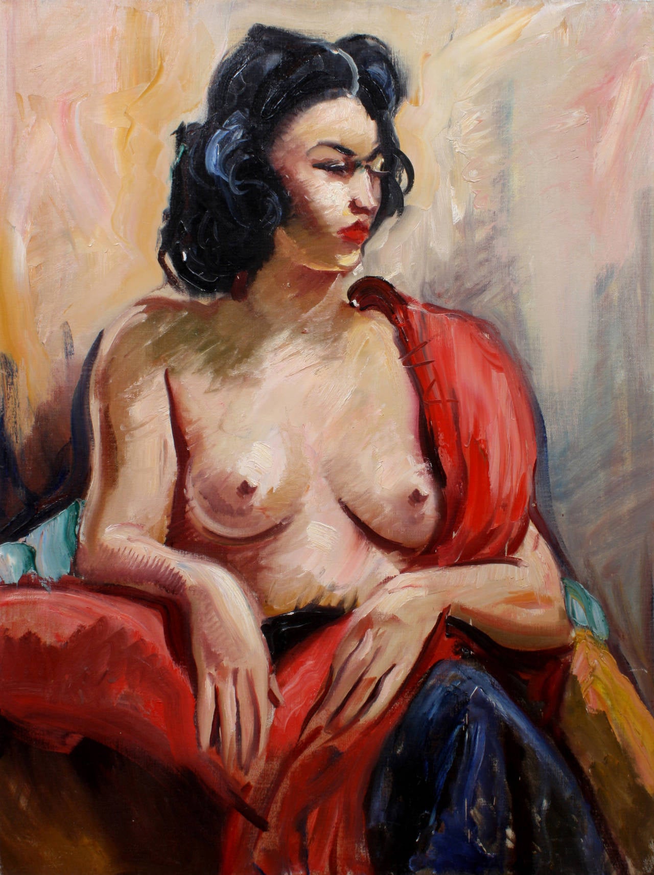 Anthony (Tony) J. Sisti Figurative Painting - Posed Nude