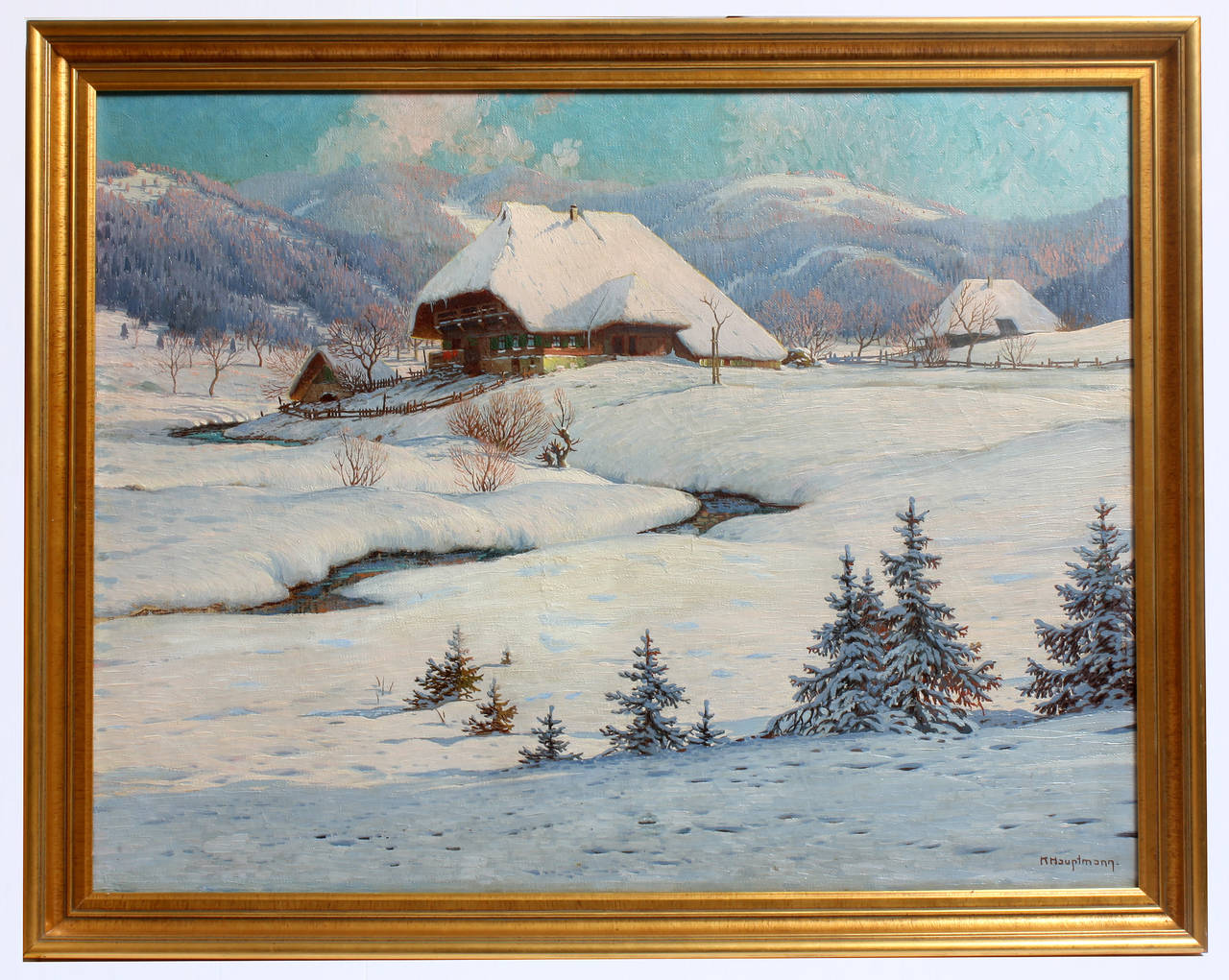 The Winter in the Valley of the Black Forrest – Painting von Karl Hauptmann