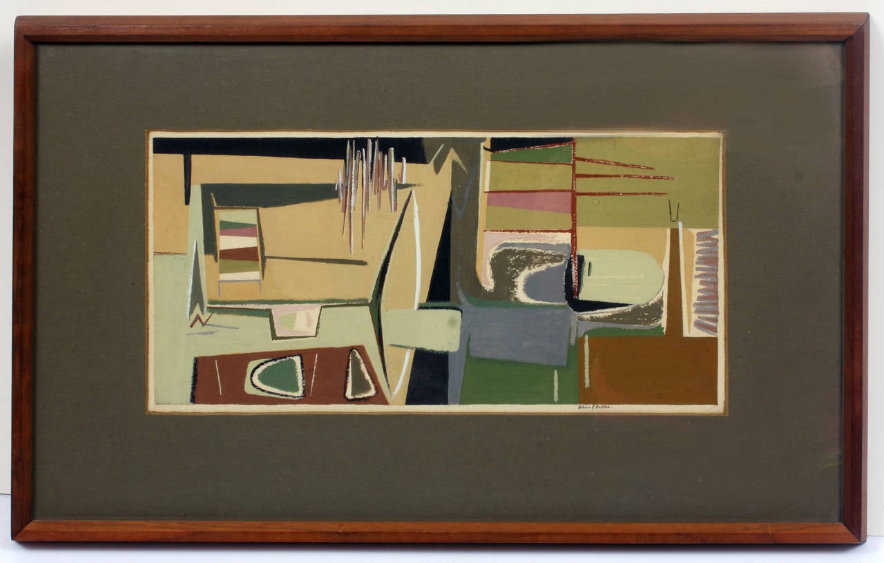 Julius Hubler Abstract Drawing – Abstrakte abstrakte Komposition