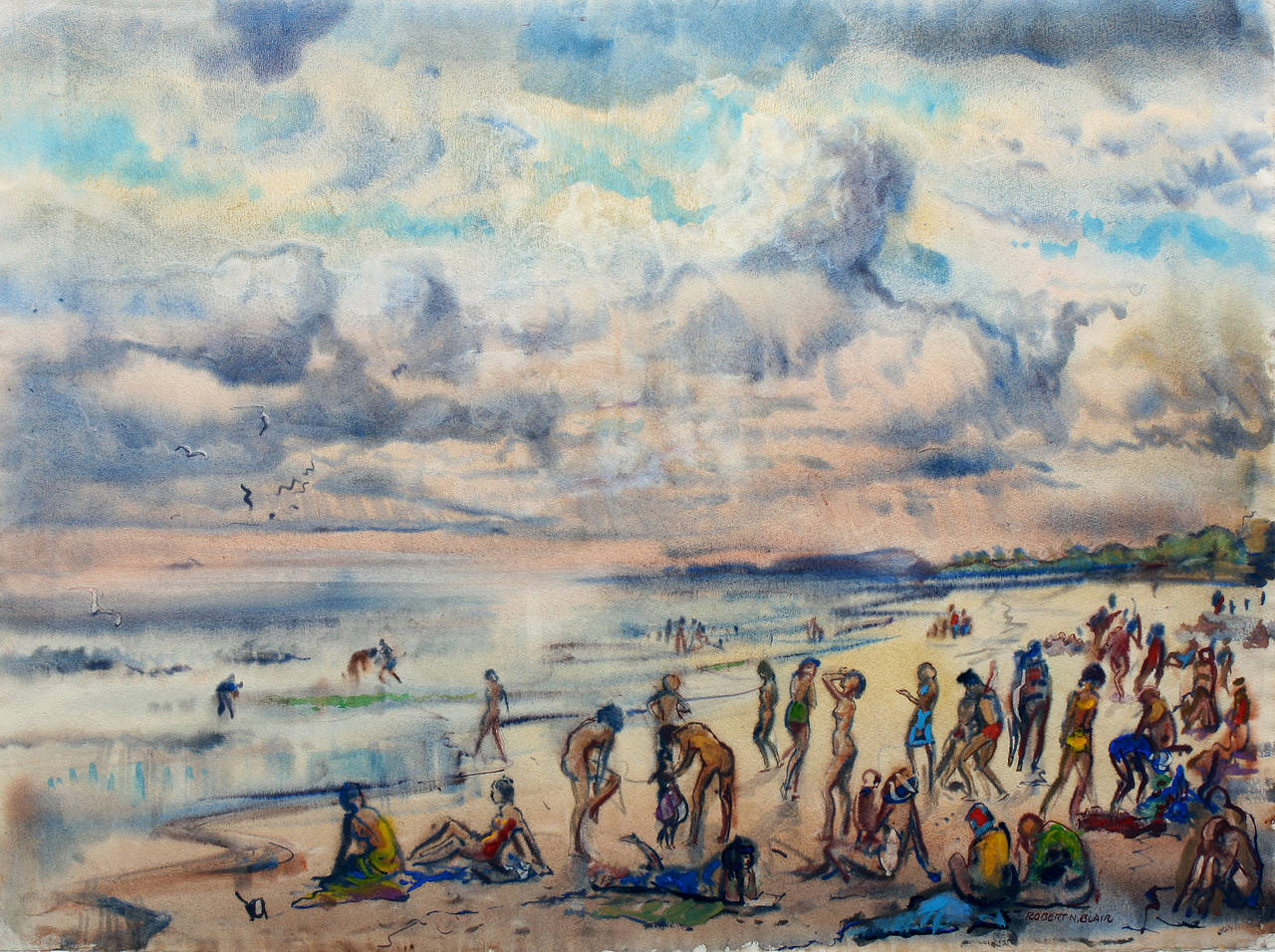 Robert Noel Blair Landscape Painting - Thunder Bay Beach