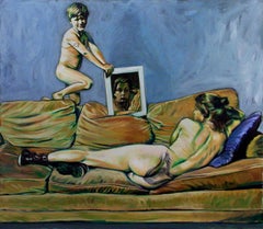Woman on Couch with Boy