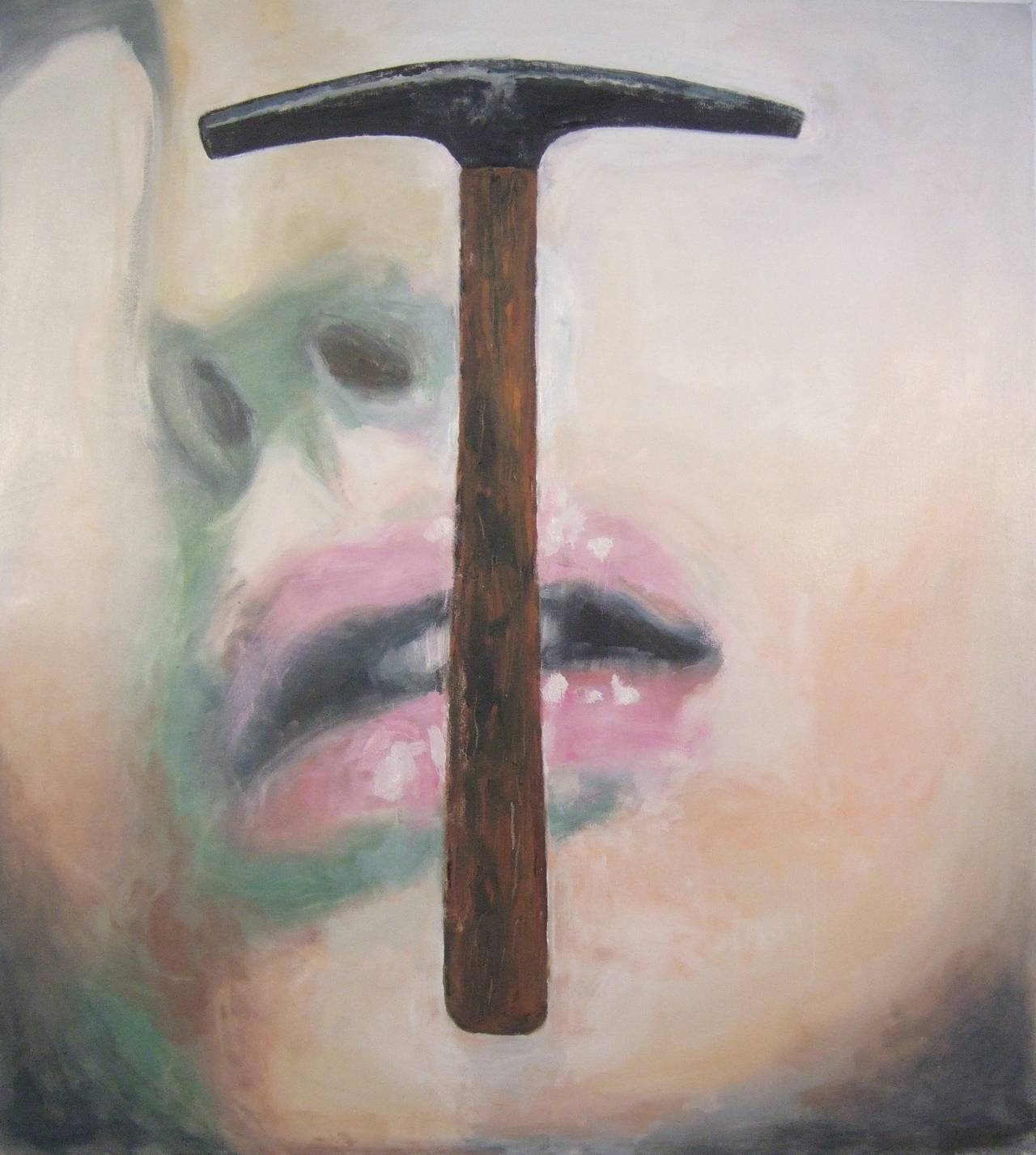 Richard Huntington Figurative Painting - Hammer and Lips