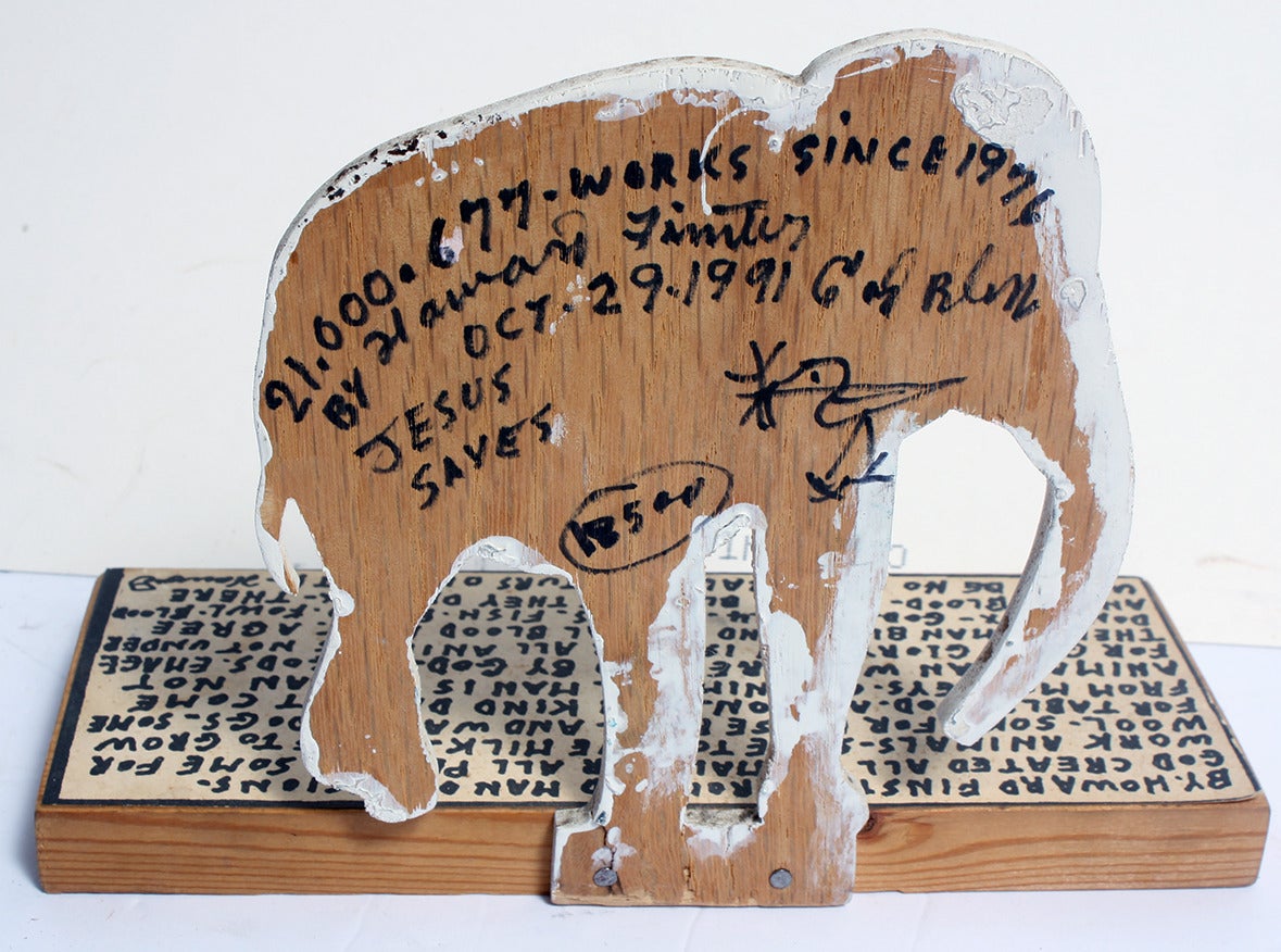 Elephant - Painting by Howard Finster