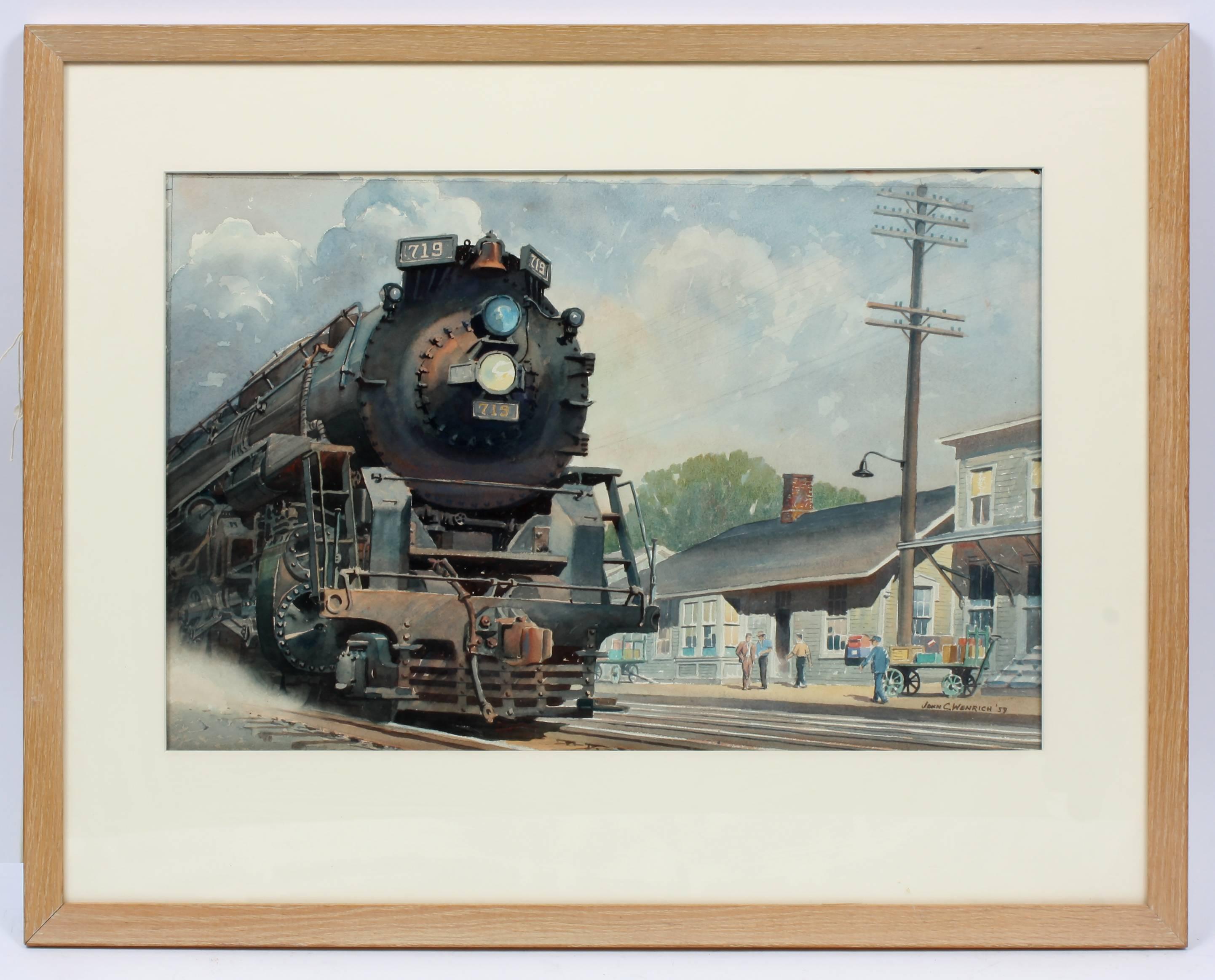 Pulling into the Station - Painting by John Wenrich