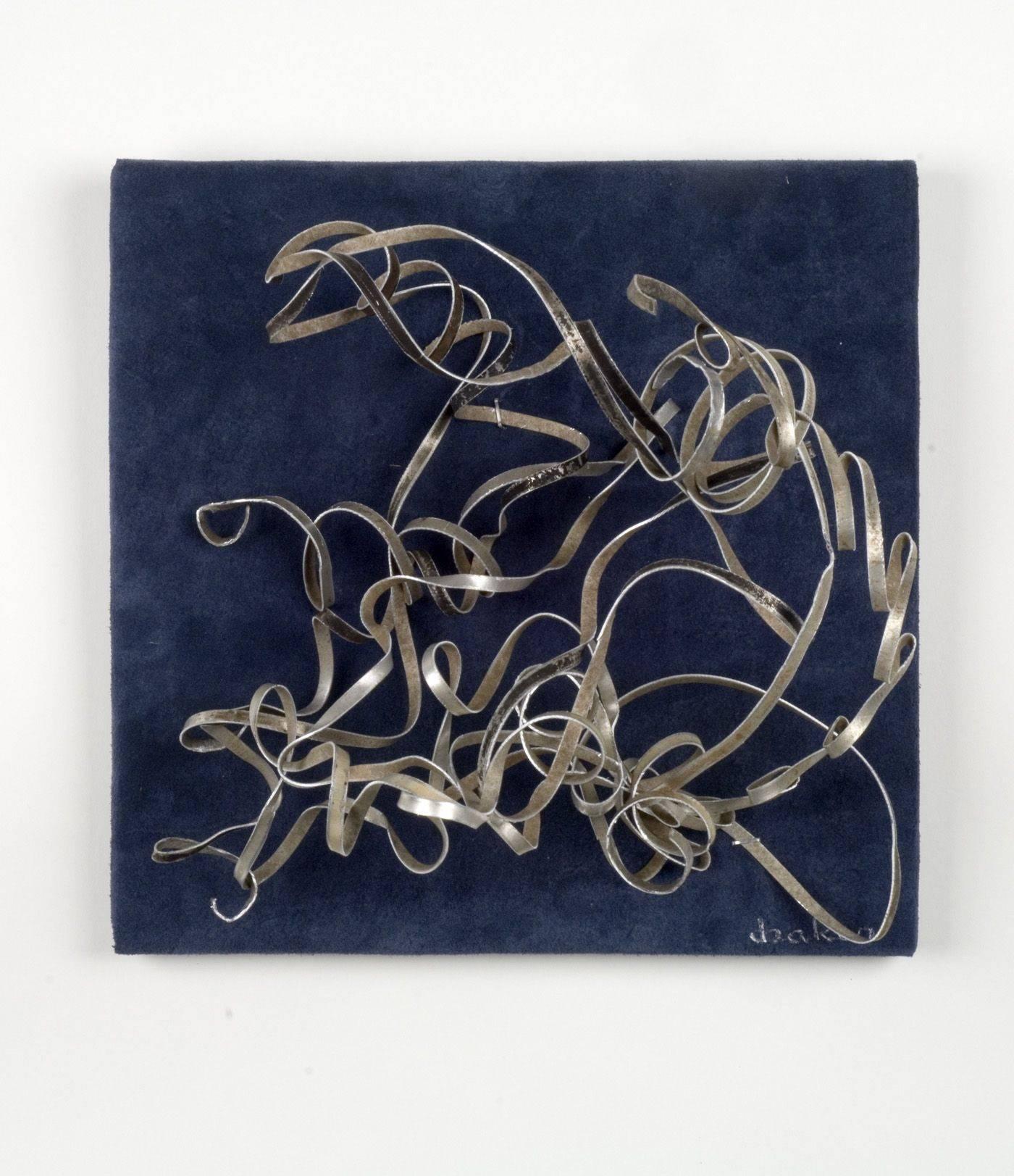 Blue Silver Triptych - Brown Abstract Sculpture by Dianne Baker