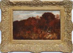 Hudson River School Fall Landscape with Figure by Robert Swain Gifford