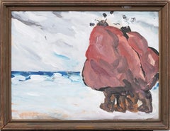 Antique American Modernist Winter Landscape Native Coastal Painting