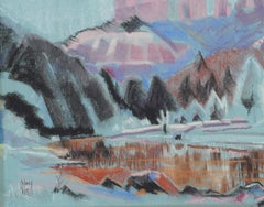 American Modernist Western Taos School New Mexico Mountain Landscape Painting