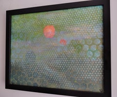 Abstract Expressionism Painting Sunset Op Art Kinetic Metamorphic Modernist