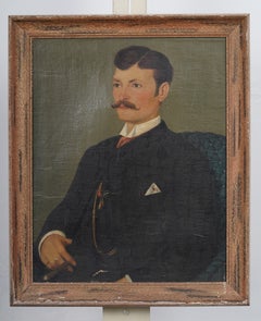 Antique 19th or Early 20th Century Portrait of a Handsome Young Gentleman