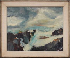 "The Tempest" Large Crashing Surf and Rocks Original Oil Painting