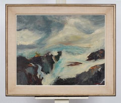"The Tempest" Large Crashing Surf and Rocks Original Oil Painting