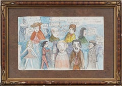 Modern Museum Ball 1939 and 1940 Artist Costume Depictions Outsider Art Drawing