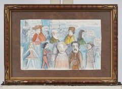 Modern Museum Ball 1939 and 1940 Artist Costume Depictions Outsider Art Drawing