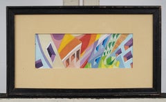 Vibrantly Colorful Surreal Cityscape Watercolor Painting
