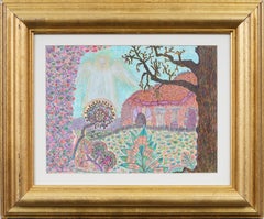 Electrically Surreal Landscape Original Mixed Media Framed Artwork