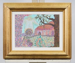 Electrically Surreal Landscape Original Mixed Media Framed Artwork