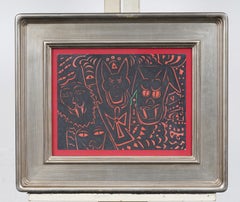 „Raubtiere des Dschungels in der Nacht“ – visionäres Mixed-Media-Kunstwerk