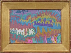 Surreal Colorful Abstract Landscape Original Mixed Media Framed Artwork