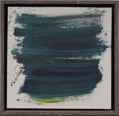 Signed Paris School Square Abstract Expressionist Framed Oil Painting
