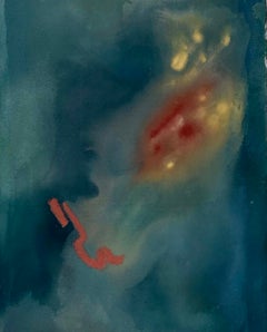 Abstract expressionist painting female artist Brooklyn NYC Turquoise Floral