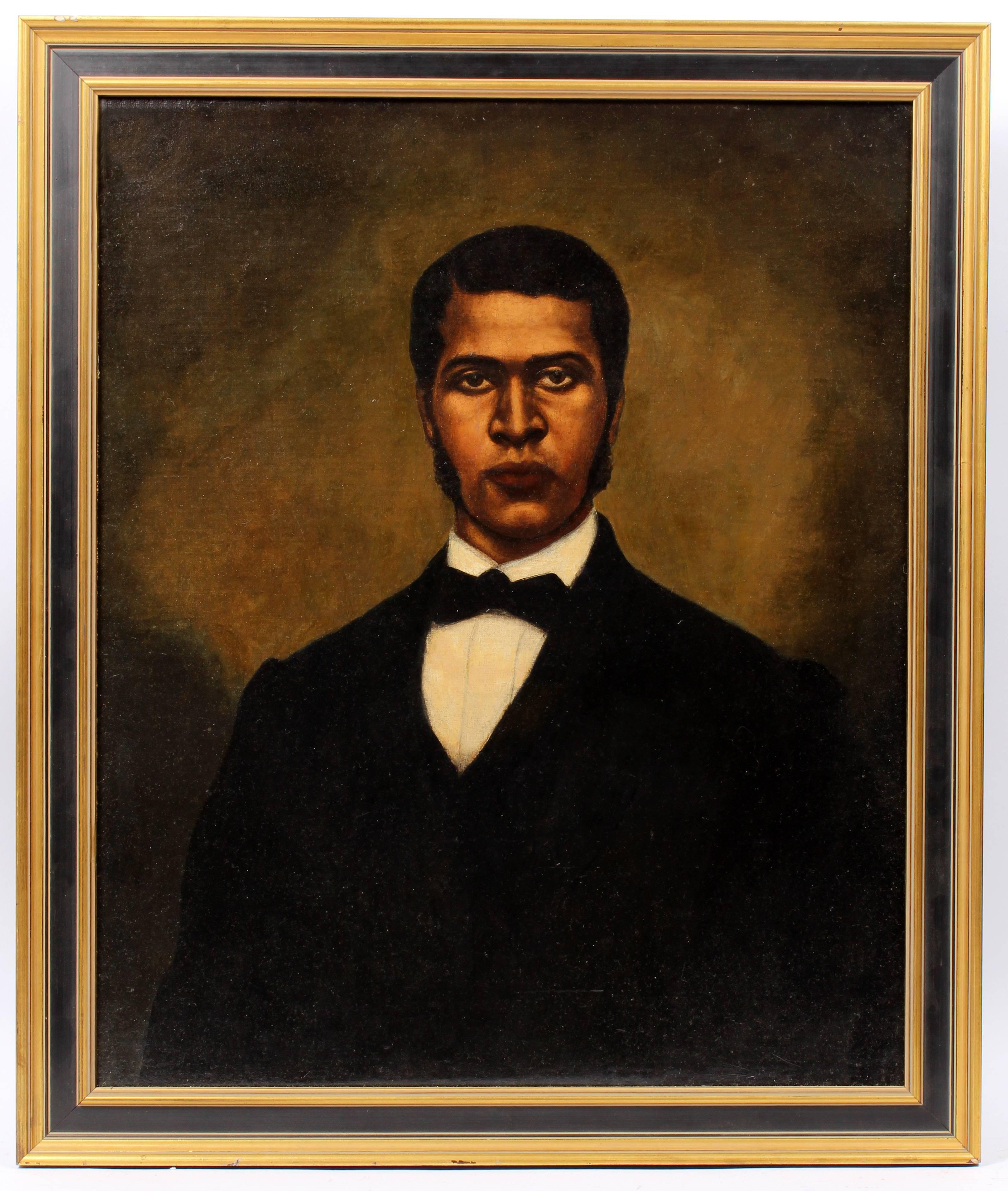 19th Century Portrait of an African American Male - Painting by Unknown