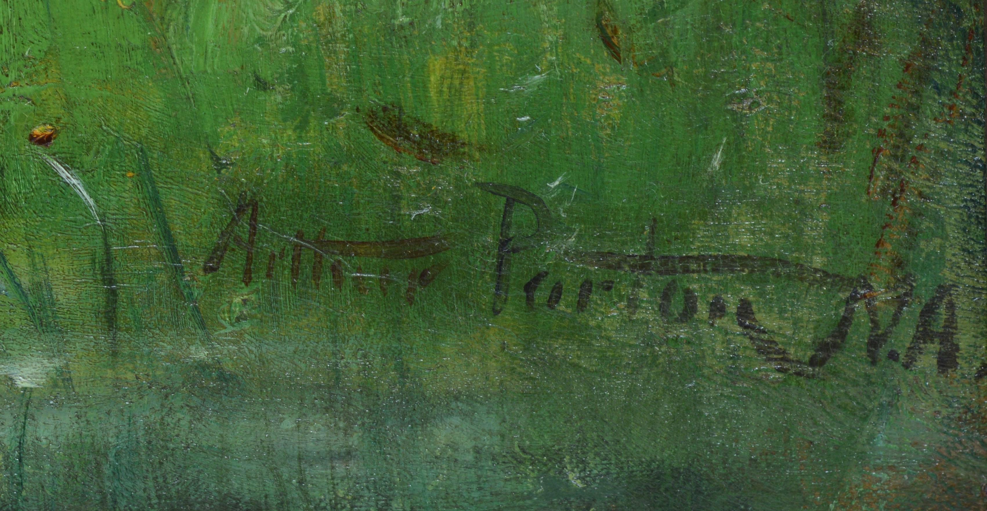 Cherry Blossom Landscape with Waterlilies and Ducks by Arthur Parton 4