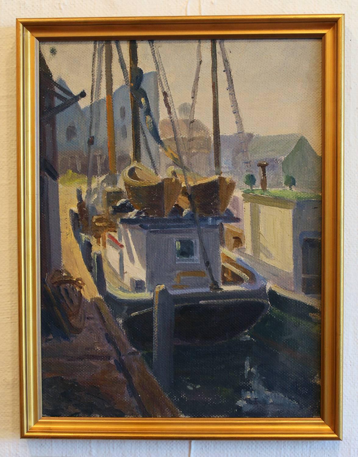 Boatyard - Painting by Julius Richter