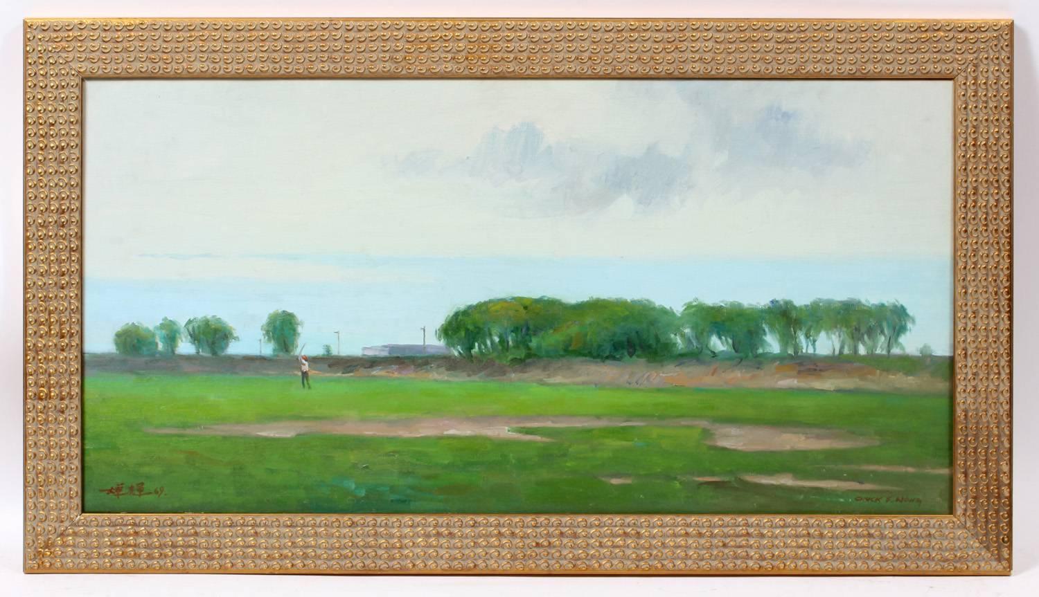 Golfing Long Island - Painting by Chuck Fee Wong