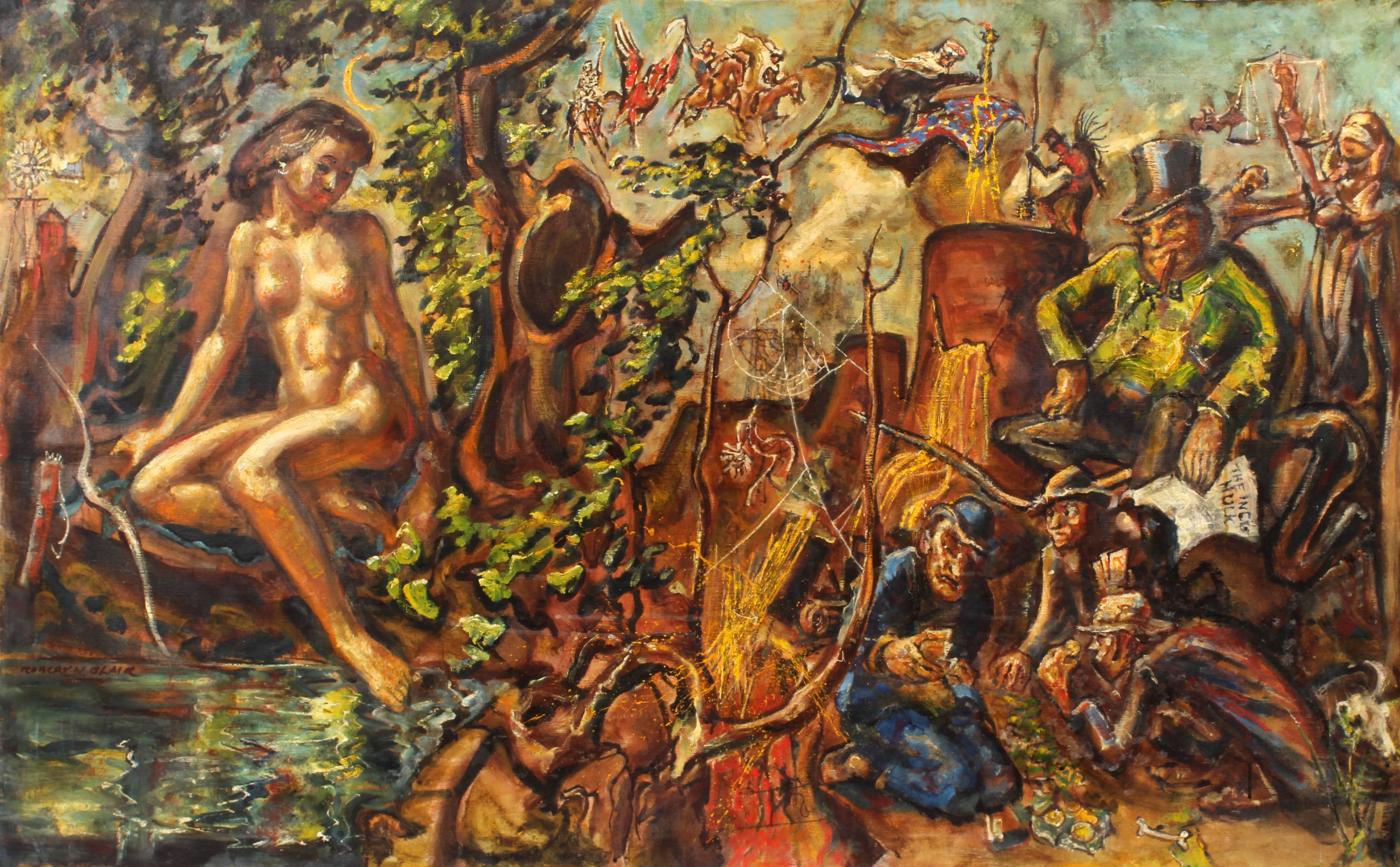 Robert Noel Blair Nude Painting - Surrealist Forrest Fantasy