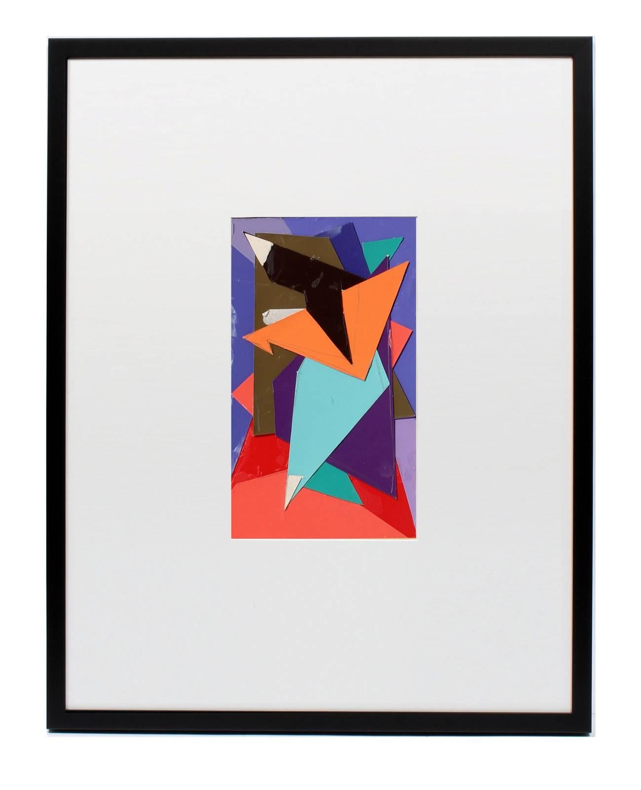 Paar Collagen aus geschliffenem Papier (Geometrische Abstraktion), Mixed Media Art, von Ricardo Morin