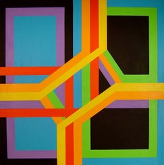 Mid Century Hard Edge Abstraction James Koenig Ribbon Structure 1971