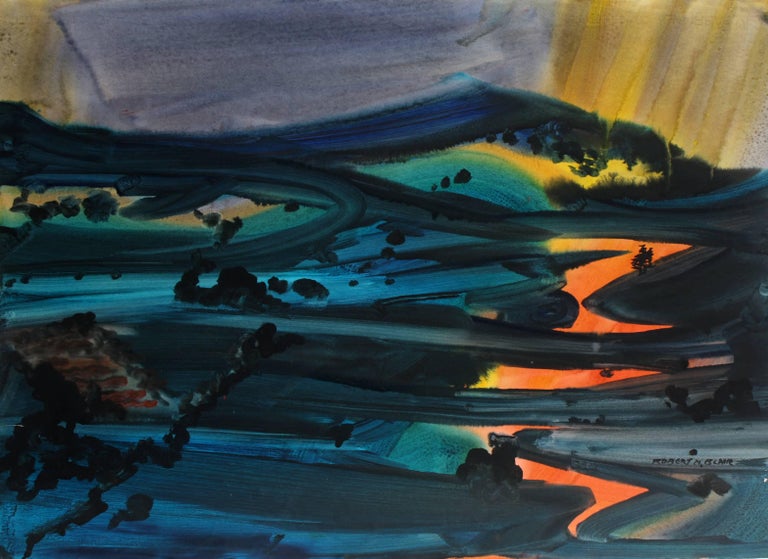 Robert Noel Blair Landscape Art - Rainstorm Sunset