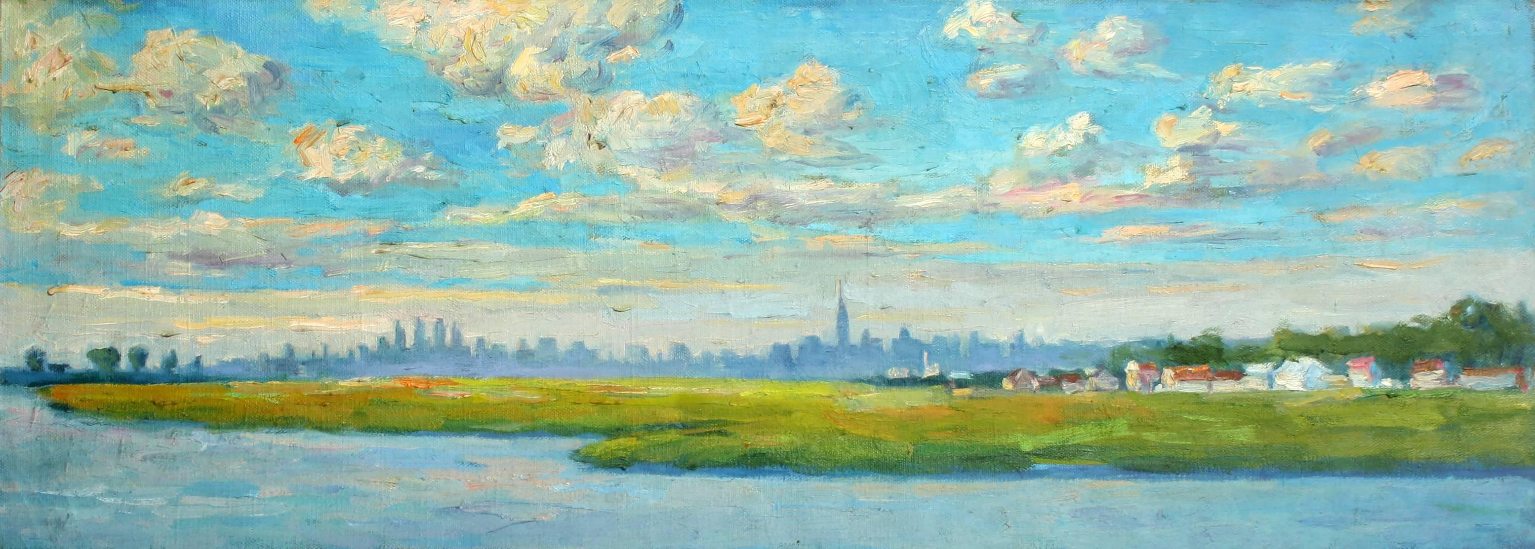 Chuck Fee Wong Landscape Painting - View of Manhattan