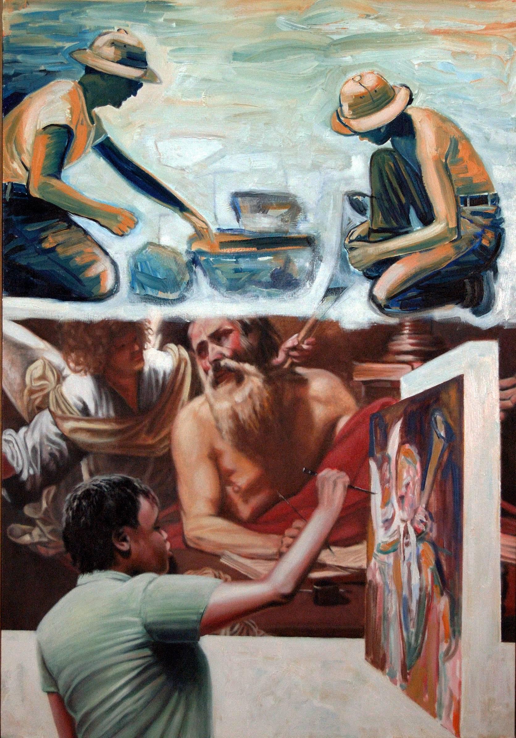 Bruce Adams Portrait Painting - 38 30’ 15”N, 118 22’ 30”