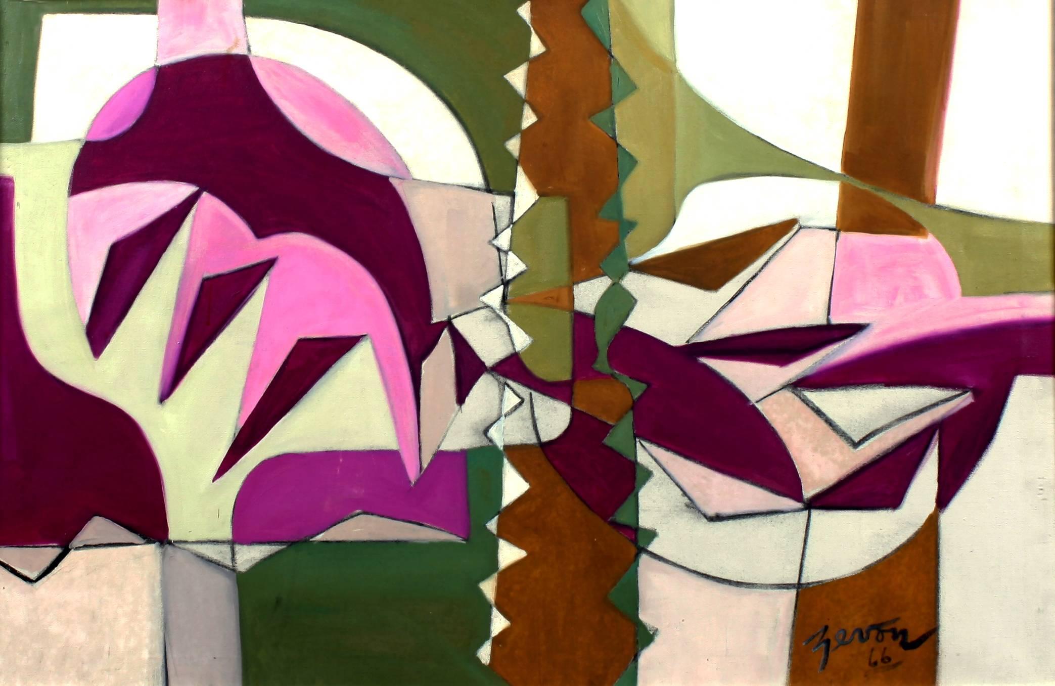 Irene Zevon Abstract Painting – Abstrakte Abstraktion 1966
