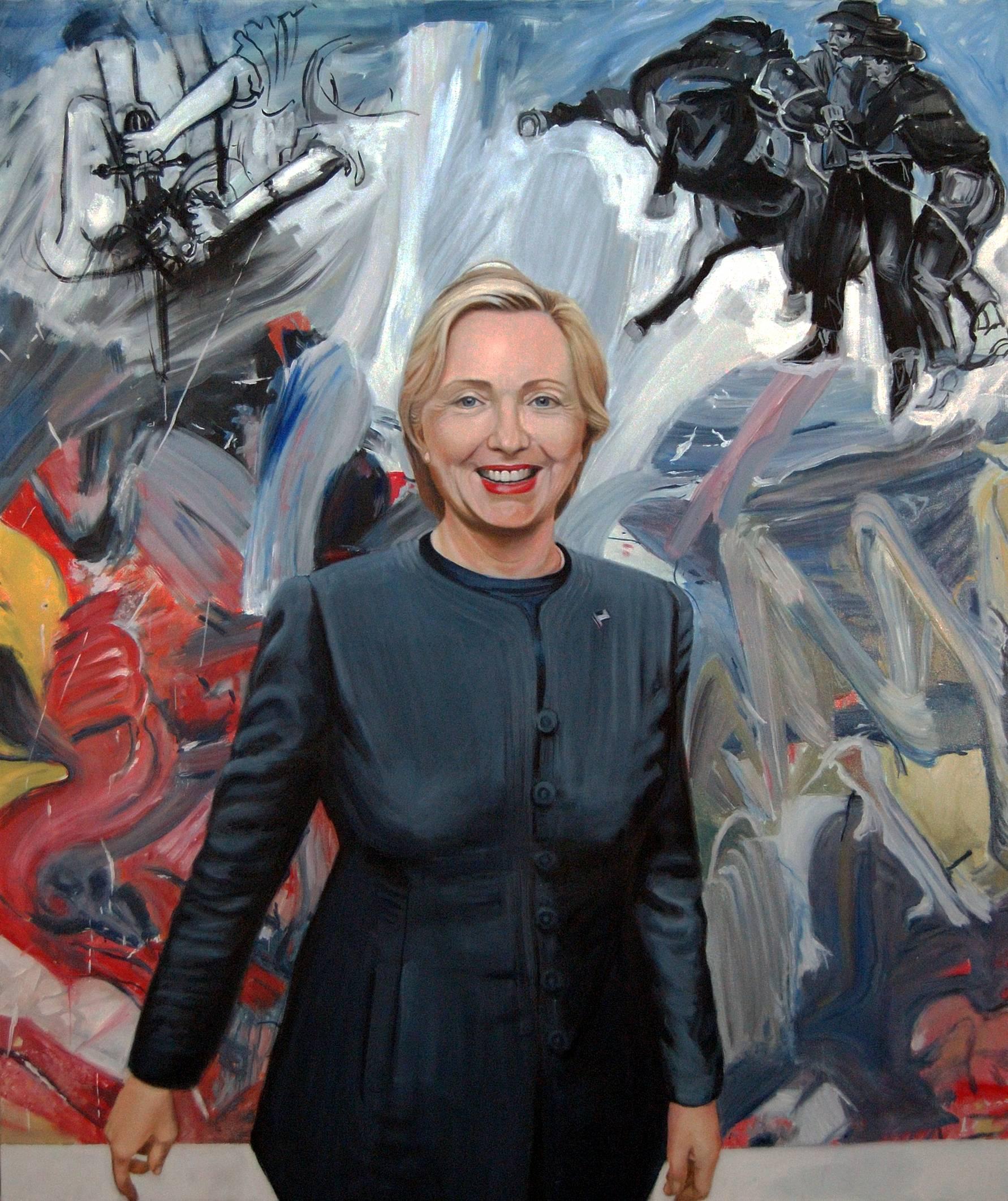 Bruce Adams Figurative Painting – Unbegrenzt (Mrs. Clinton)