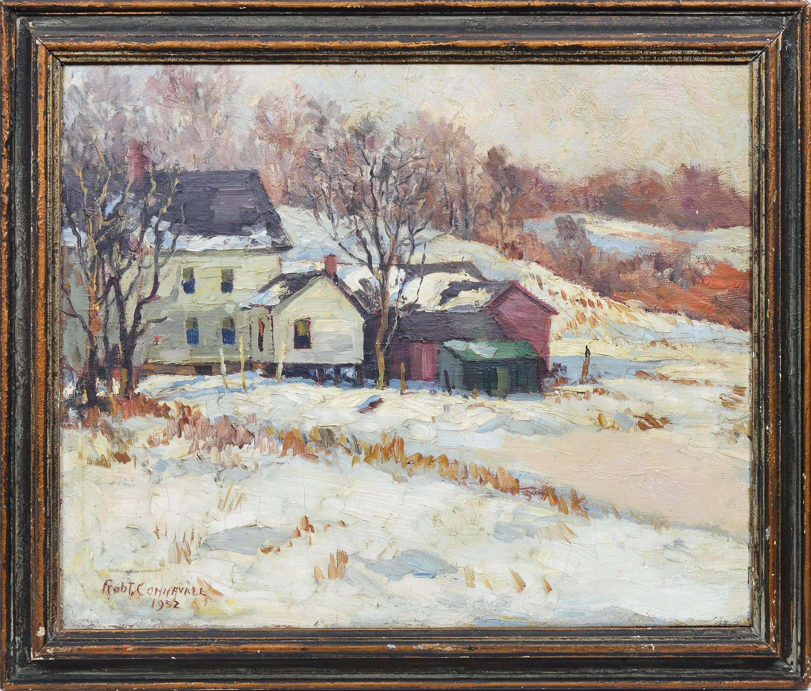 Impressionist Winter Landscape - Painting by Robert Connavale
