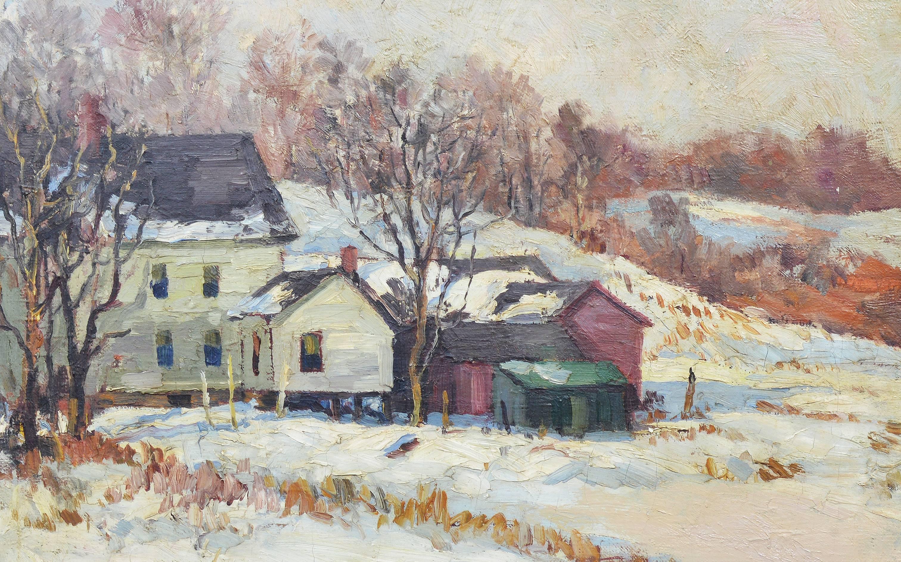 Impressionist Winter Landscape - American Impressionist Painting by Robert Connavale