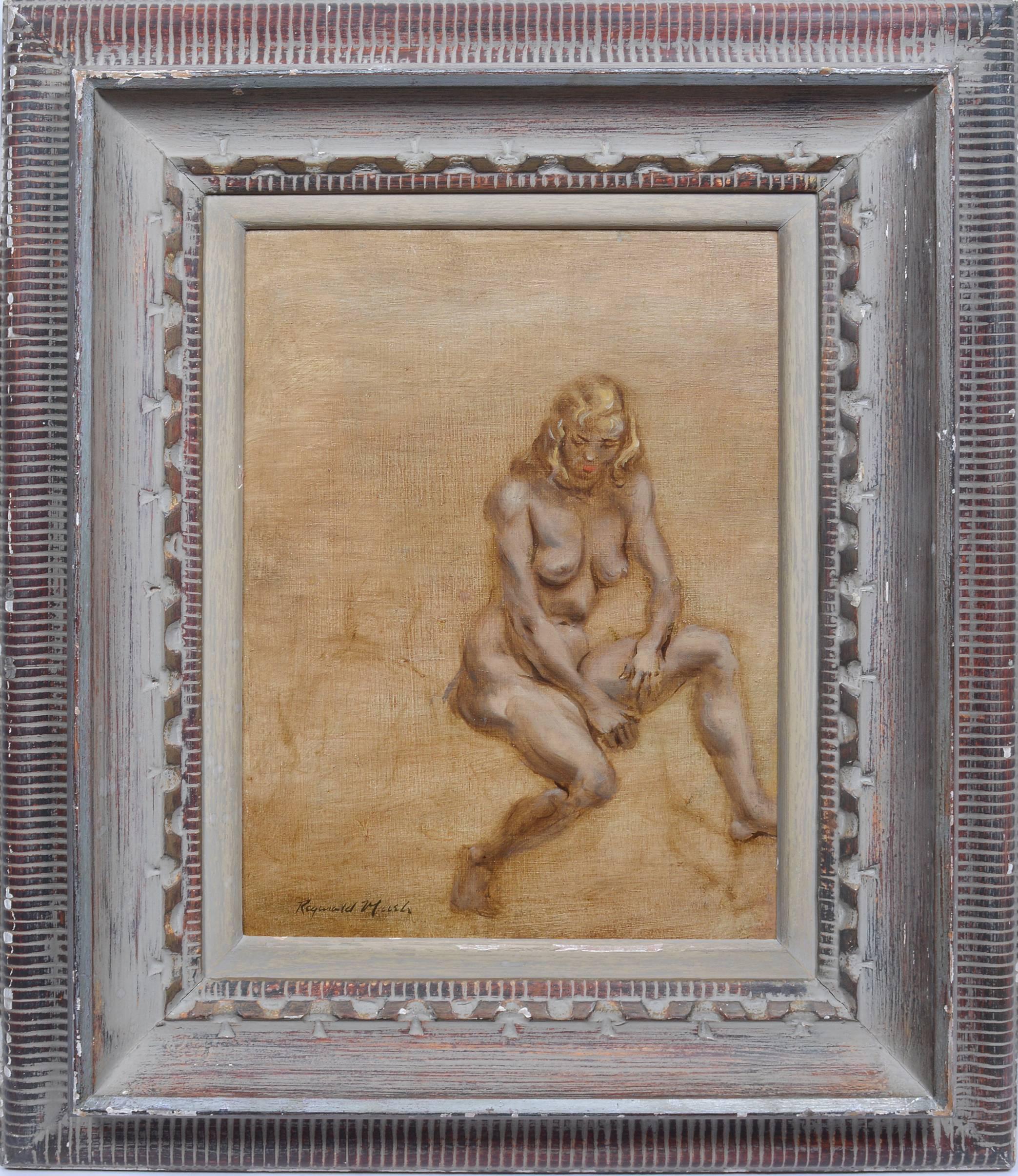 Nude Portrait - Painting by Reginald Marsh