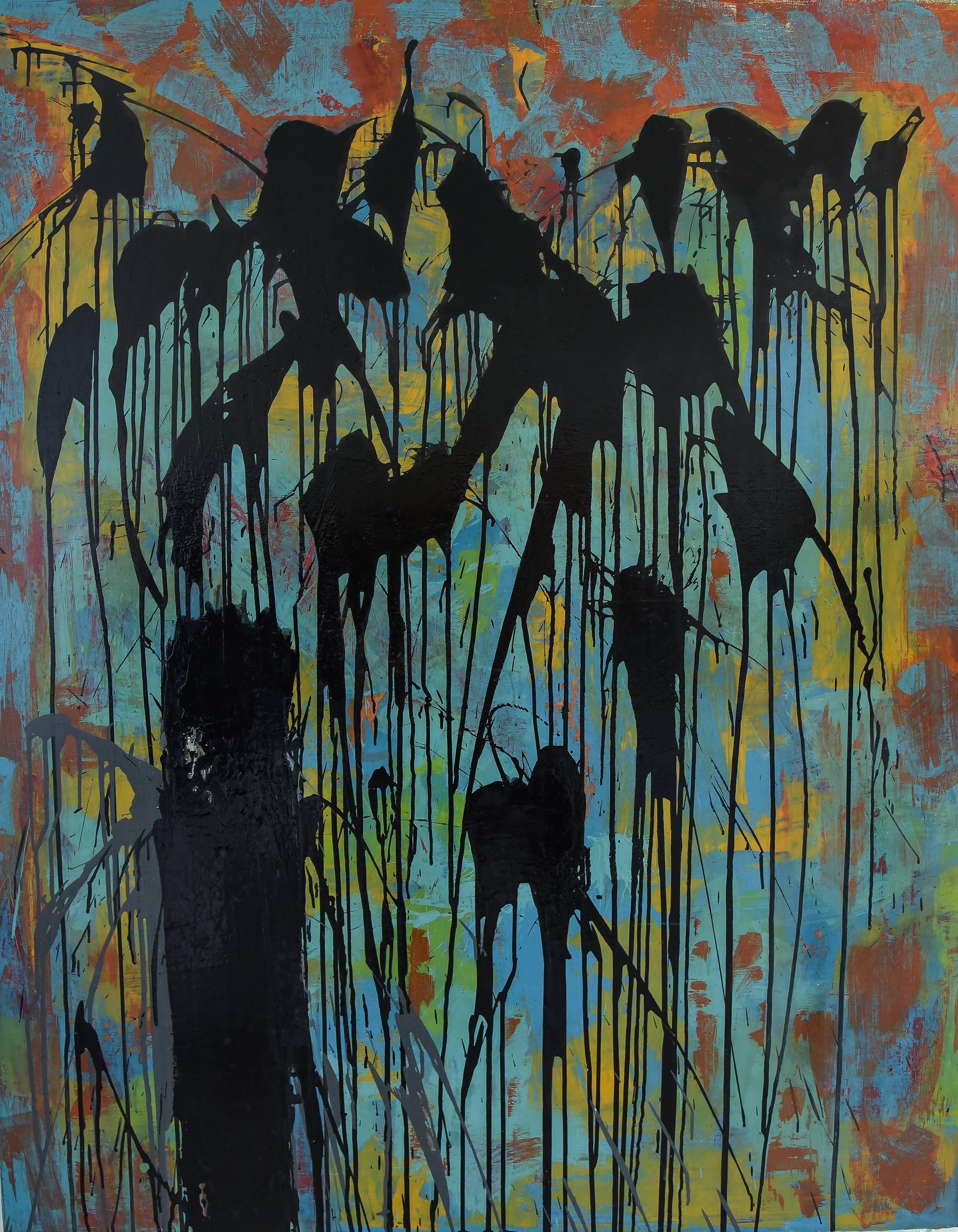 Murmuration - Mixed Media Art by Robyn Gallick