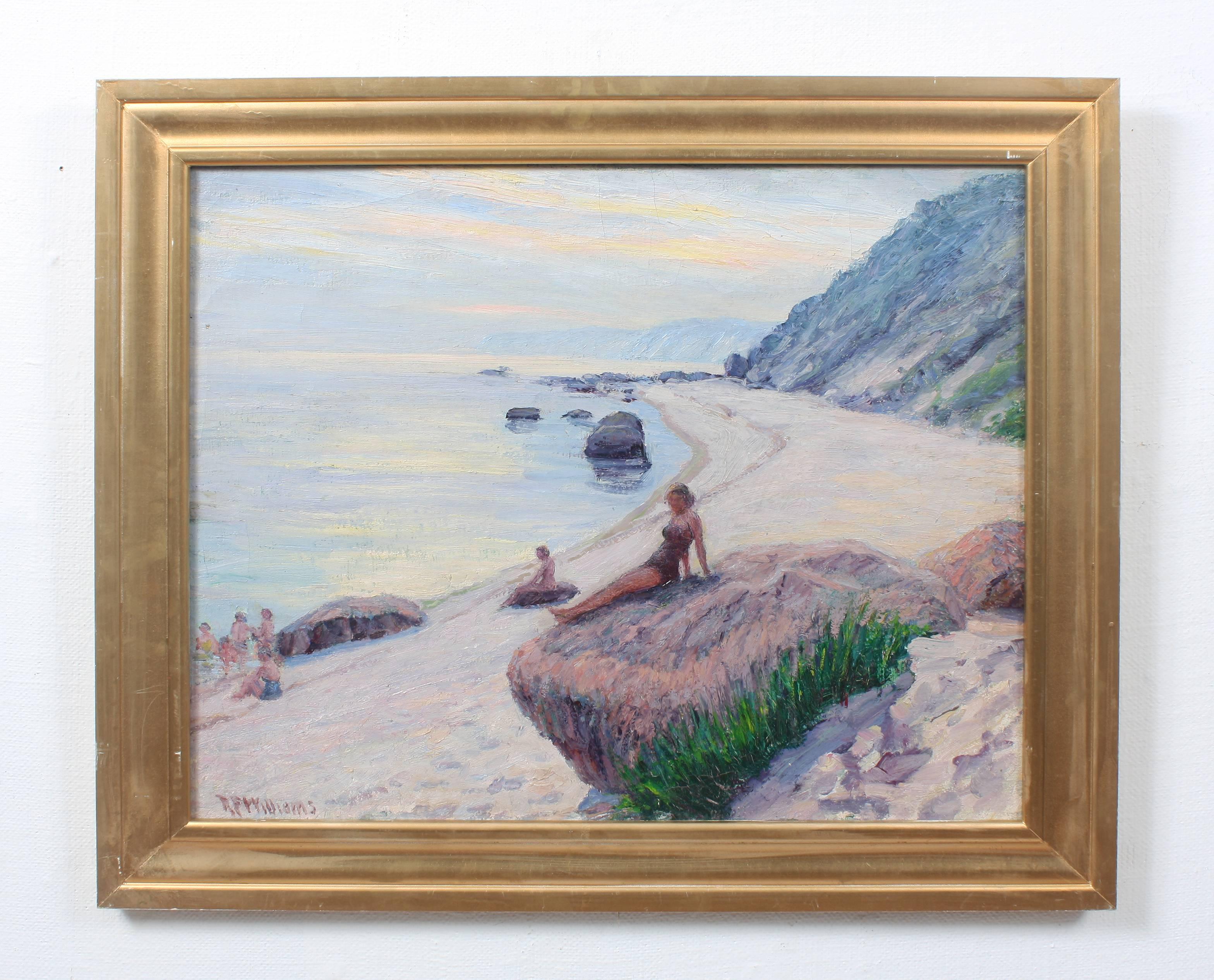Sunbathing in Montauk - Painting by Robert Francis Williams