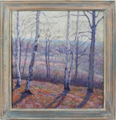 Impressionist Fall Landscape of Birch Trees