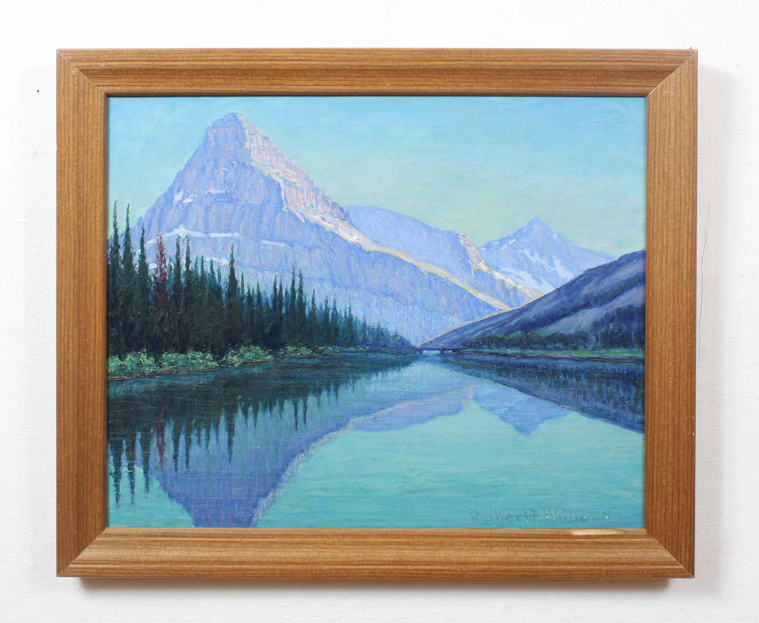Glacier National Park Winter Landscape - Painting by Robert Francis Williams