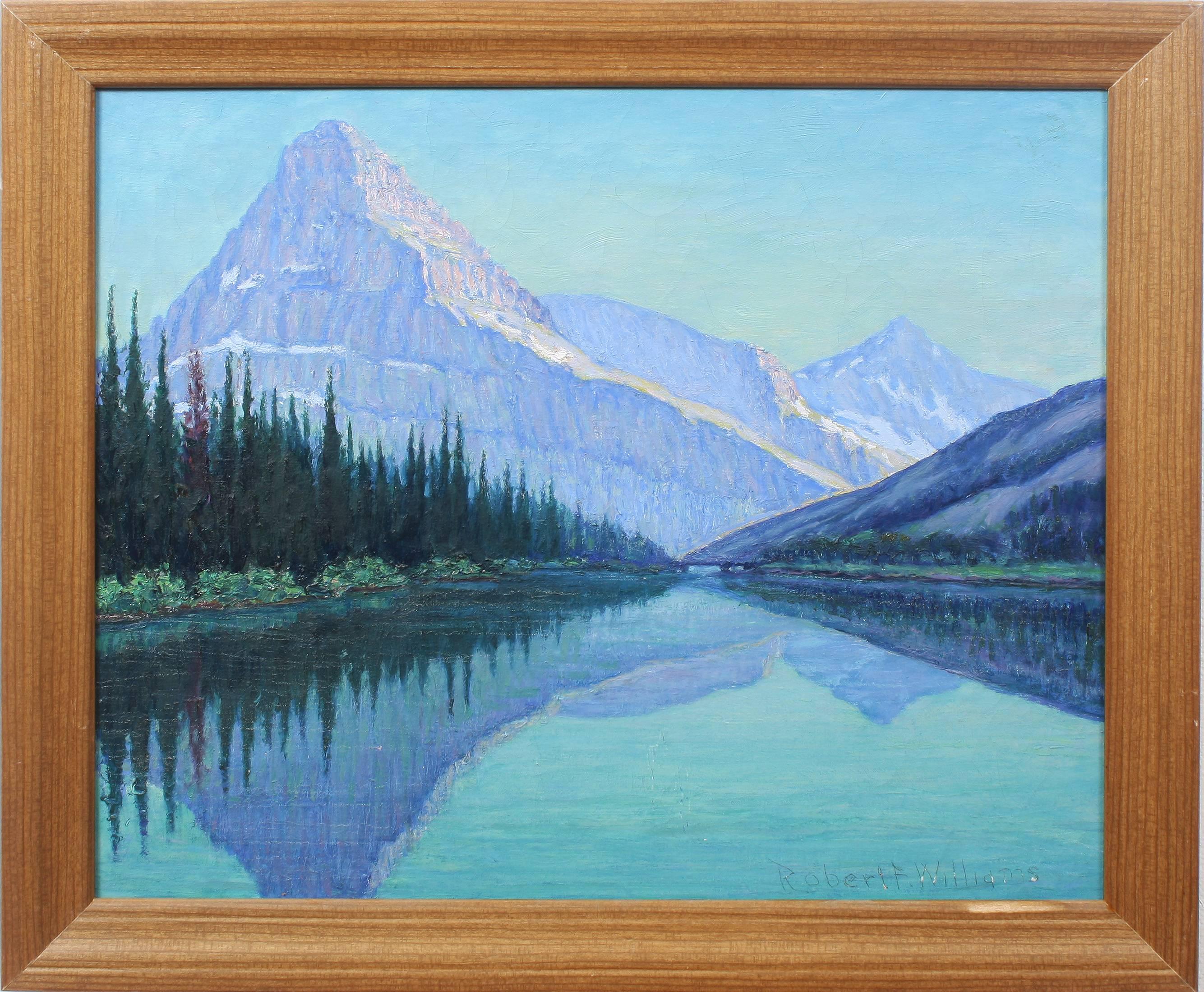 Robert Francis Williams Landscape Painting - Glacier National Park Winter Landscape